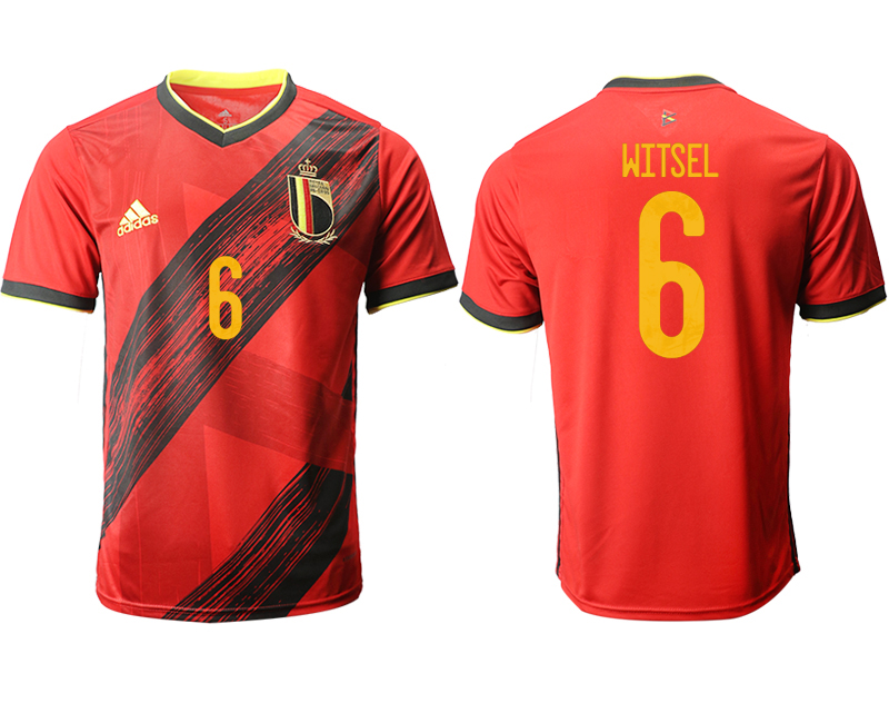 Men 2021 European Cup Belgium home aaa version red #6 Soccer Jersey